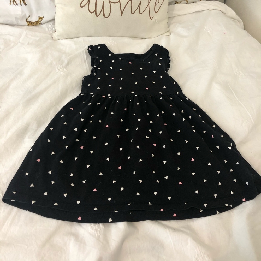 H&M organic cotton pink/white triangle print dress